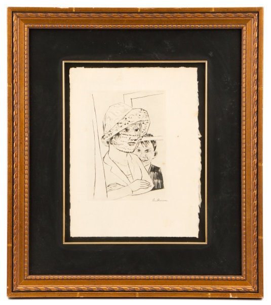 Max Beckmann "Dame with Knabe", Pencil Signed (1 of 10)