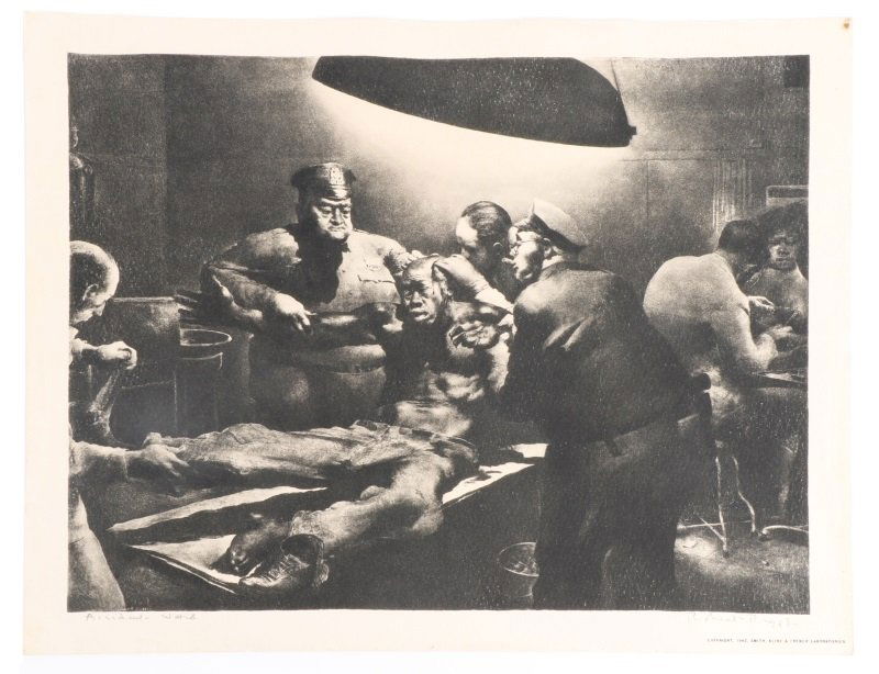 Robert Riggs Signed Lithograph, "Accident Ward" (1 of 5)