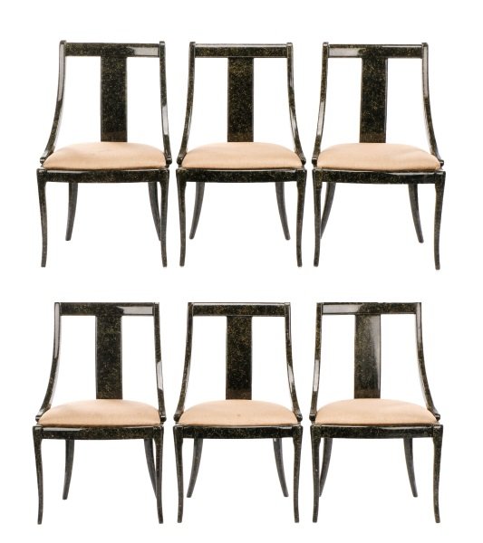 Set of 6 Lacquered Dining Chairs, Karl Springer (1 of 7)