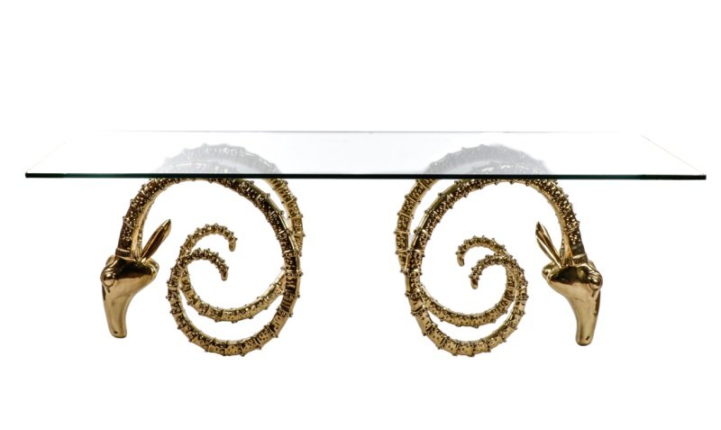 Cast Brass Ram or Ibex Dining Table, Alain Chervet (1 of 6)