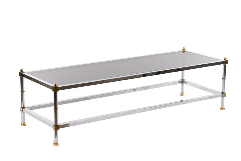 Rectangular Chrome and Glass Table, Maison Jansen (1 of 5)