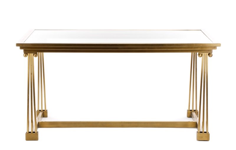 Brass & Glass Desk or Dining Table, Mastercraft (1 of 6)