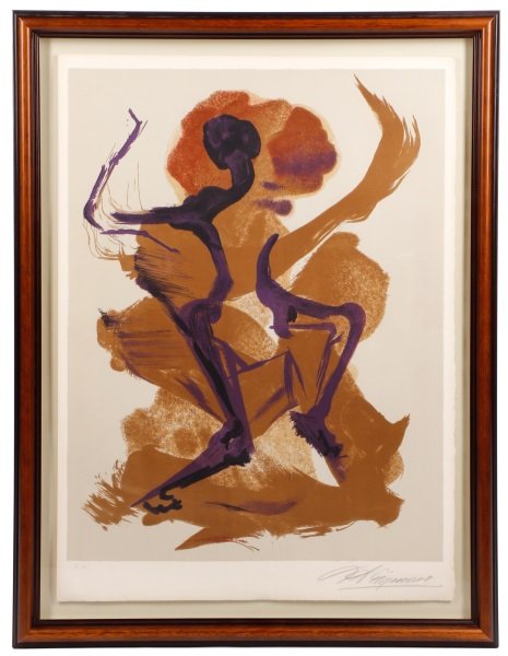 David Alfaro Siqueiros Signed "Brown Dancer" Print (1 of 9)