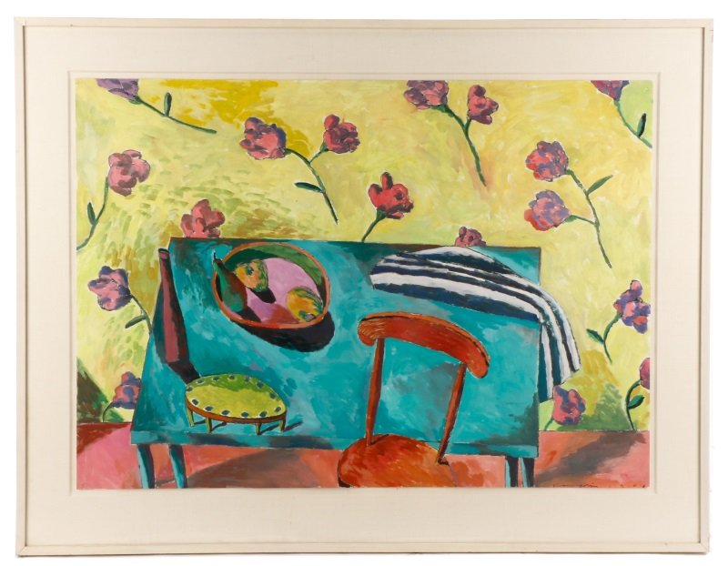 Gary Komarin, Mixed Media Interior Scene, 1988 (1 of 9)