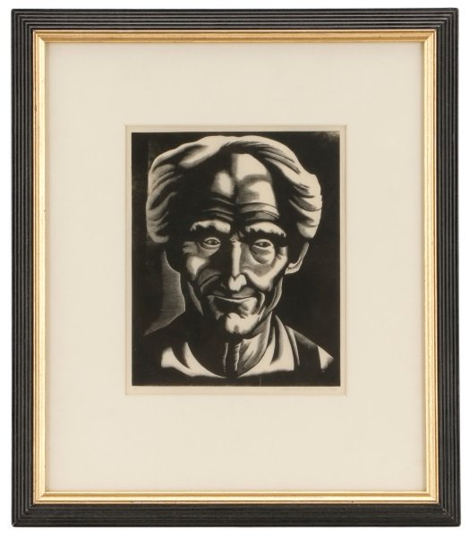 Howard Cook "Happy Uncle", Signed Wood Engraving (1 of 8)