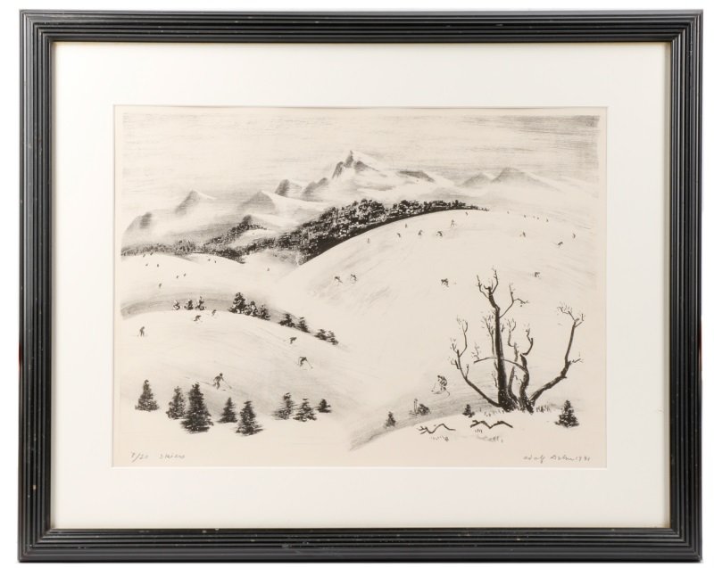 Adolf Dehn Limited Edition Litho, "Skiers", 7/20 (1 of 7)