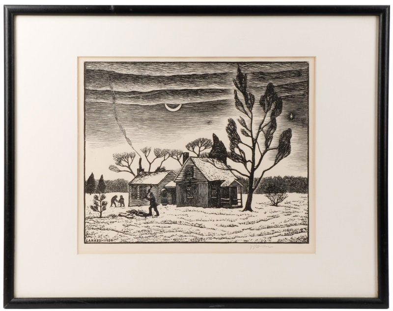 J. J. Lankes 1931 Signed Woodcut "Winter Twilight" (1 of 8)