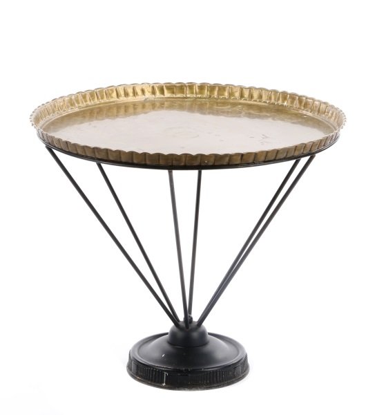 Mid-Century Modern Cast Iron & Brass Drinks Table (1 of 7)