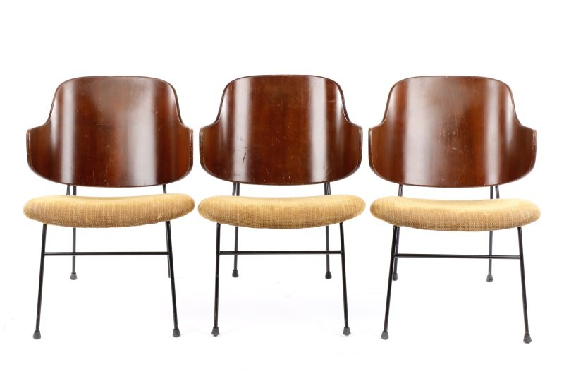 Set of 3 Danish Ib Kofod Larsen Shell Back Chairs (1 of 10)