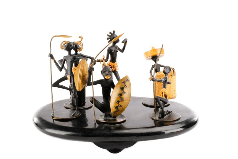 Set of 6 Austrian Miniature Bronze African Figures (1 of 9)