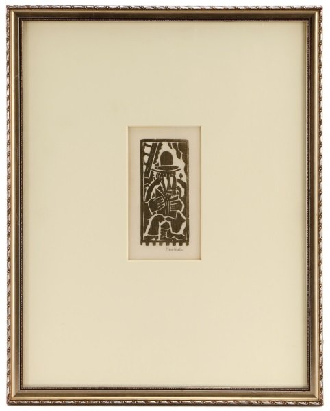 Max Weber, "Rabbi Reading" Signed Woodcut (1 of 4)