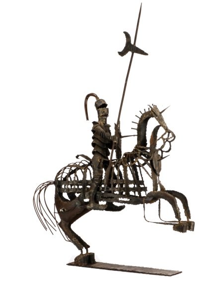 Modern Brutalist Iron Sculpture, Knight on Horse (1 of 8)