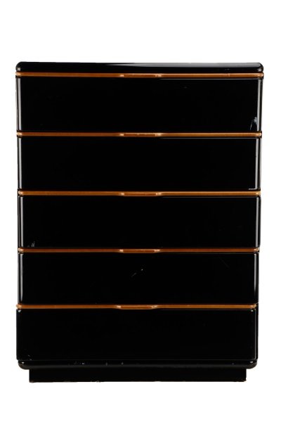MCM Black Lacquer & Maple Tall Chest by Lane (1 of 9)