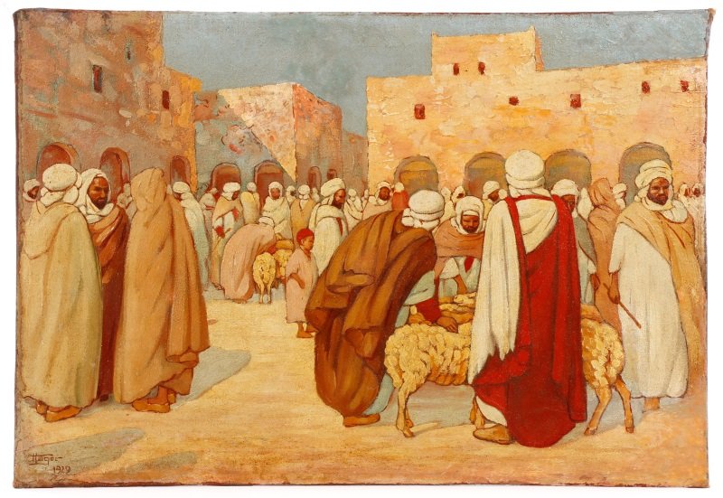 1929 American School Orientalist Oil, Signed (1 of 9)