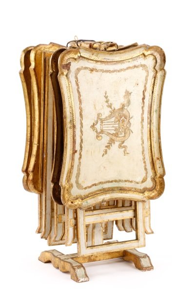 Set of 4 Italian Florentine Folding Tray Tables (1 of 10)
