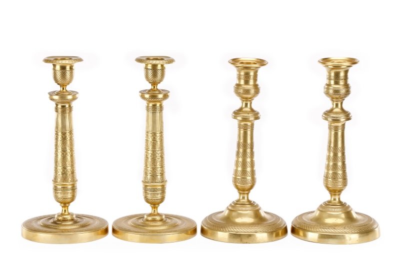 Two Pairs (4) French Empire Style Candlesticks (1 of 10)