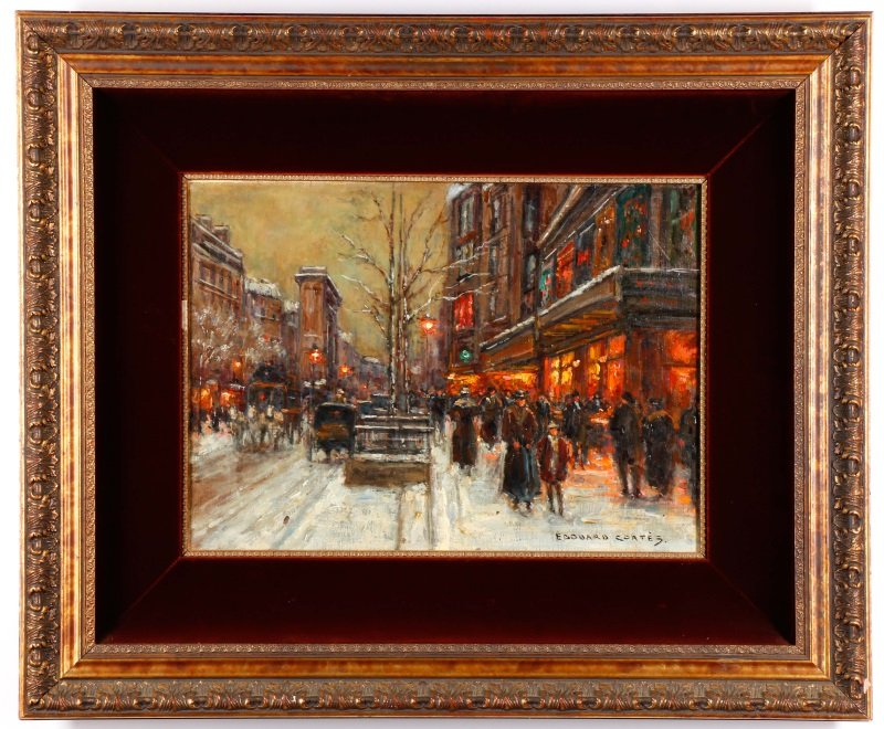 Edouard Cortes, "Paris en Hiver", Signed O/C (1 of 10)