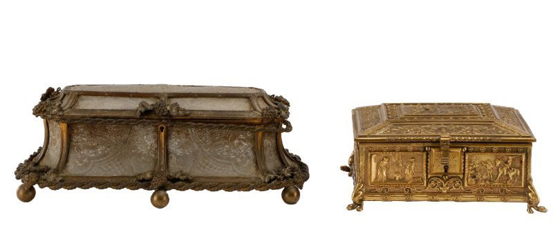 Collection of 2 Ornate Metal Dresser Boxes (1 of 10)