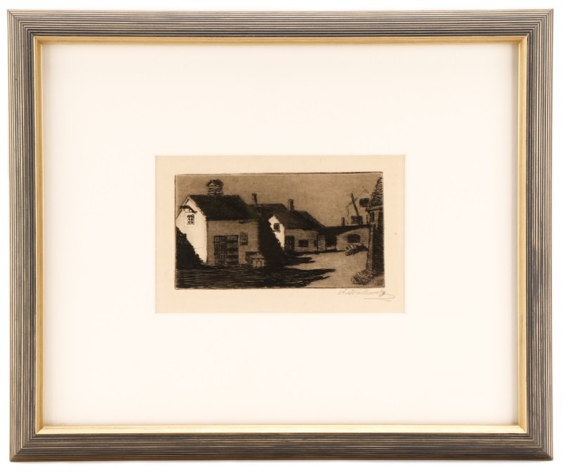 Abraham Walkowitz "Houses at Sunset", Signed Print (1 of 9)