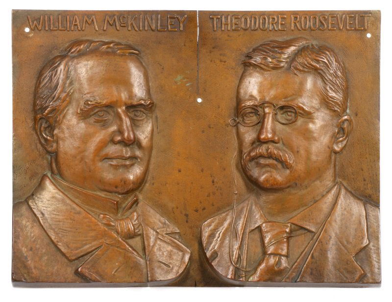 McKinley & Roosevelt Jugate Campaign Bronze Plaque (1 of 10)