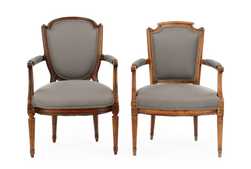 Group of 2 Louis XVI Style Walnut Fauteuils (1 of 9)