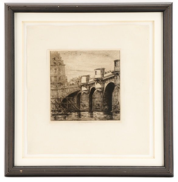 Charles Meryon 19th Century Etching, "Pont-Neuf" (1 of 10)
