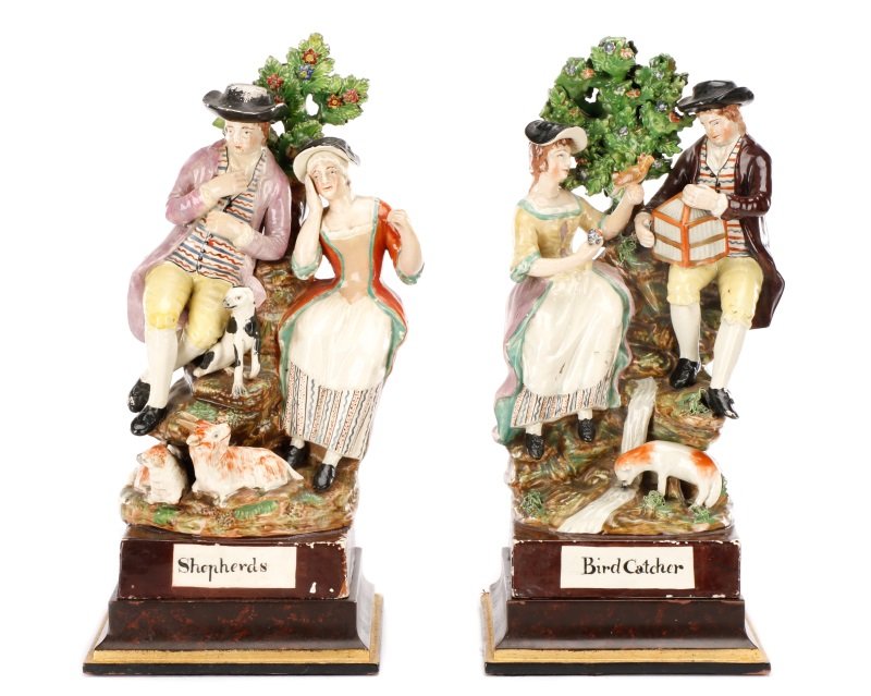 Group of 2 Staffordshire Pearlware Figural Groups (1 of 8)