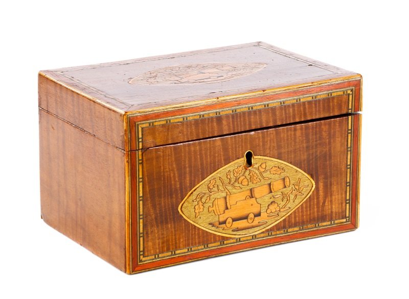 Royal Navy Tea Caddy Inlaid with Cannonball (1 of 5)