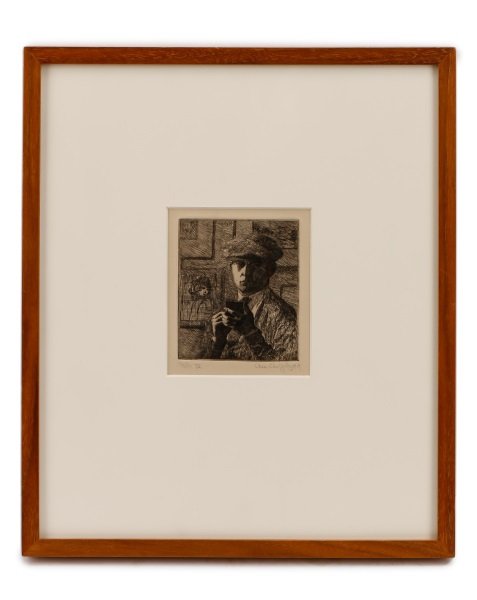 Asa Cheffetz Signed Self Portrait Etching (1 of 7)