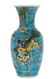 Chinese Porcelain Vase with Many Fu Lions & Bat