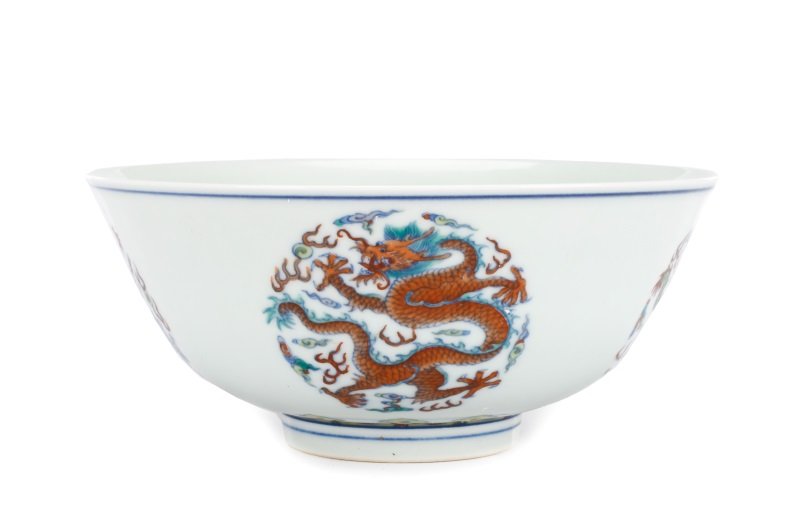 Chinese Doucai Dragon Bowl, Yongzheng Mark (1 of 7)