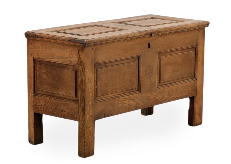 Continental Oak Carved Coffer Trunk, Dated 1802 (1 of 7)
