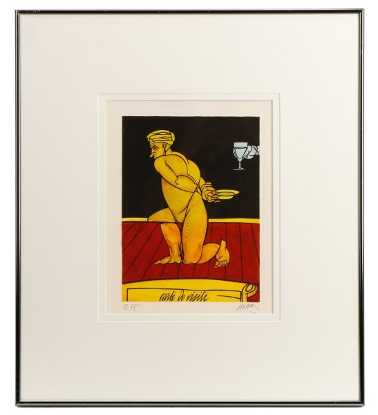 Valerio Adami Signed Lithograph, "Carte de Visite" (1 of 8)