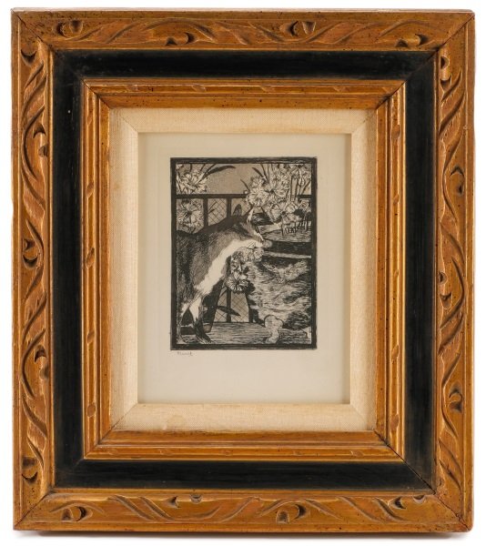 After Manet, "Les Chat et Les Fleurs", Etching (1 of 7)