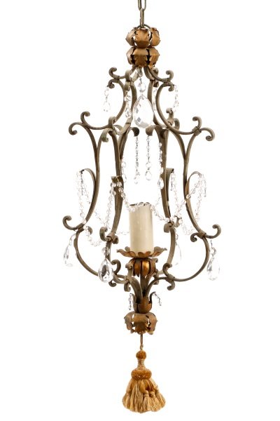 French Patinated & Gilt Iron Light Fixture (1 of 6)