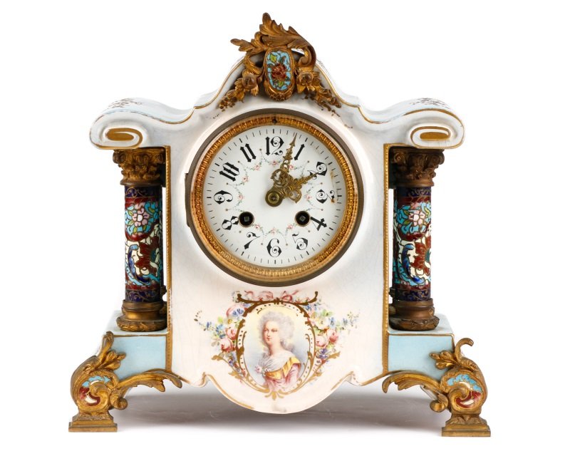 Japy Freres & Cie Porcelain & Champleve Clock (1 of 10)