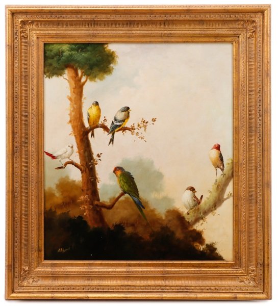 Jeannine Albert, Exotic Birds in Tree, Oil (1 of 9)