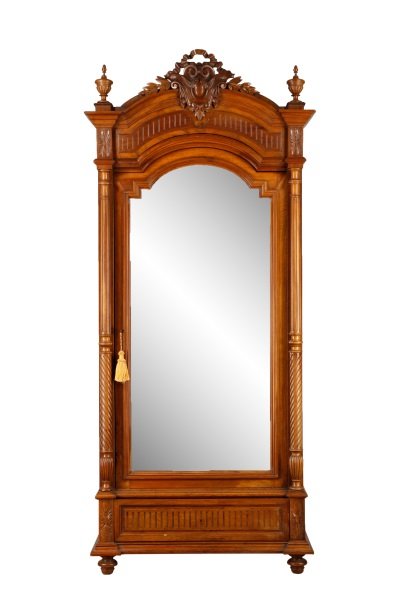 Louis XVI Style Walnut Single Drawer Armoire (1 of 6)