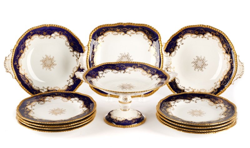 Coalport Porcelain Dessert Service, 19th C (1 of 10)