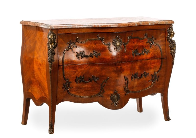 Louis XV Style Marble Top Bronze Mounted Commode (1 of 9)