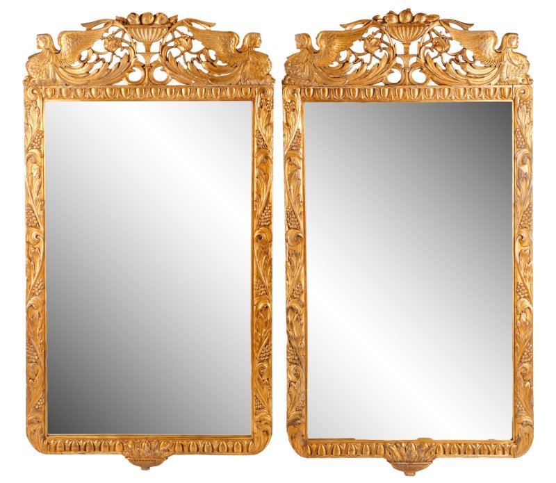 Pair of English Regency Style Giltwood Mirrors (1 of 4)