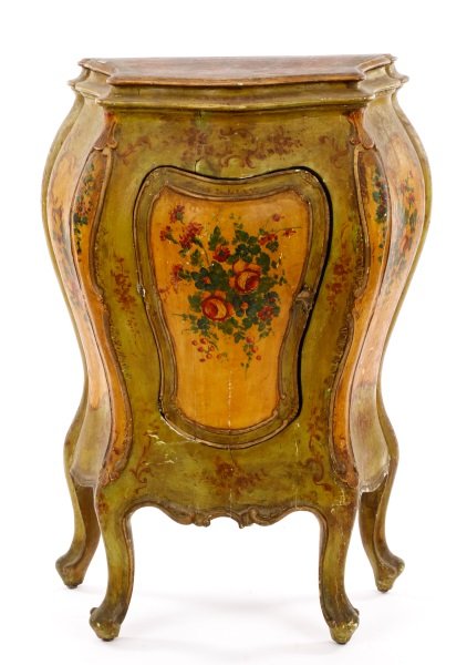 Italian Floral Painted Bombe Stand, Late 19th C. (1 of 10)