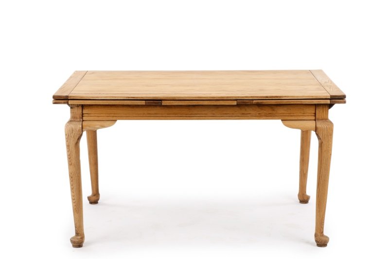 Queen Anne Style Cerused Oak Draw Leaf Table (1 of 6)