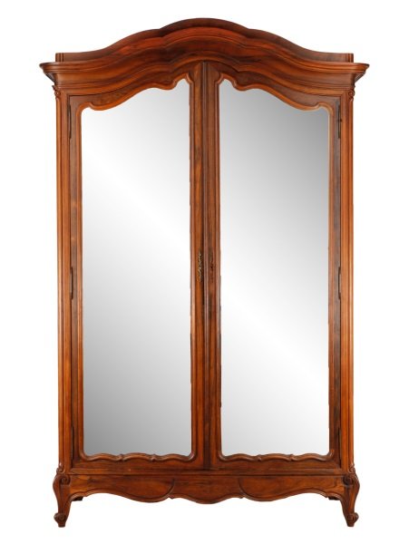 French Provincial Style 2 Door Rosewood Armoire (1 of 9)