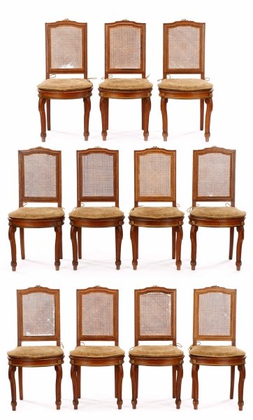Set of 10 French Transitional Style Dining Chairs (1 of 10)