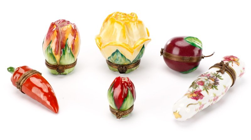 Group of 6 Hand Painted Limoges Pill Boxes (1 of 8)