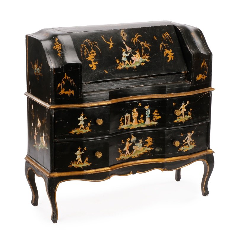 Rococo Vernis Martin Lacquered Bureau Desk (1 of 10)