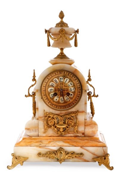 Continental Onyx Mantel Clock, 19th C. (1 of 10)