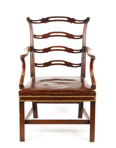 18th C. English Chippendale Ribbon-Back Armchair (1 of 10)