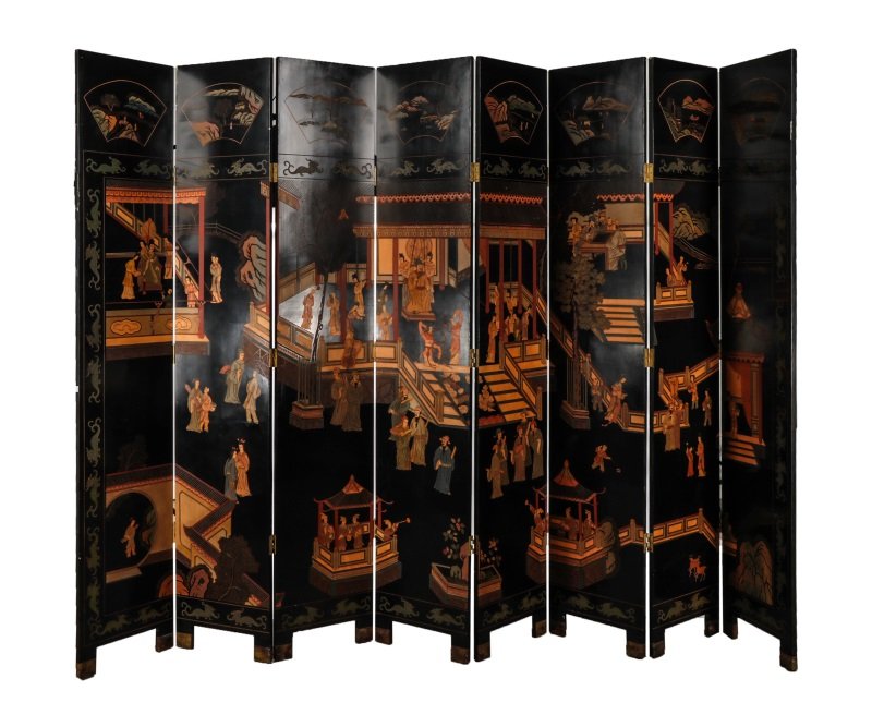 Chinese Coromandel Style 8 Panel Floor Screen (1 of 10)